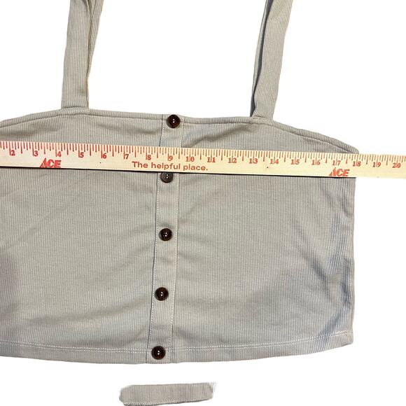 Cider 2 Piece Midi Skirt Set Crop top Button Front With Slit Size 1XL Ribbed - Picture 7 of 10